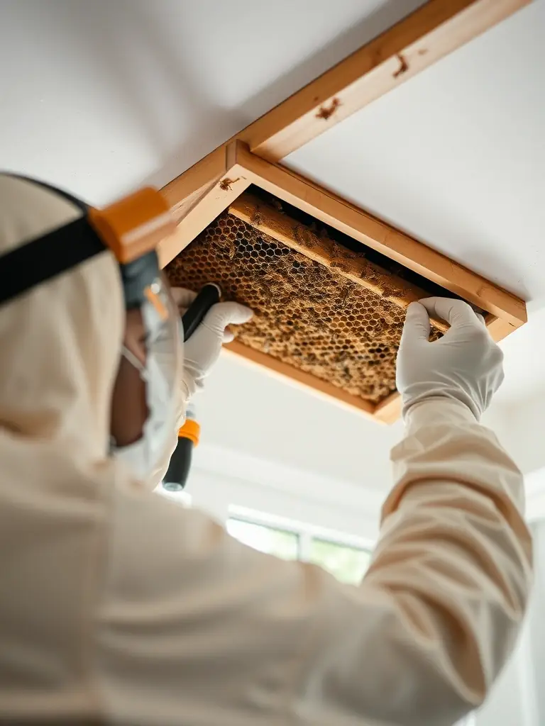 A picture of a treated area after a hive removal, showing the cleaned and sealed space, emphasizing APA BEE REMOVAL's commitment to preventing future infestations.